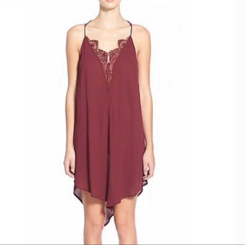 Free People Parisian Nights Boho Lace Slip Dress